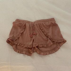 Pink ruffle shorts 🌸